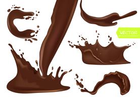 Vector set of chocolate splashes.