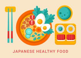 Vector de comida saludable japonesa