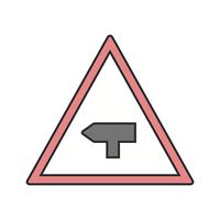 Vector Major Cross Road Road Sign Icon