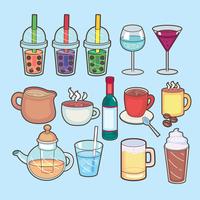 Drink and bar icon. Set of drink and party vector icon for stock.