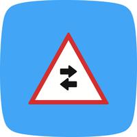 Vector Two-way traffic crosses one-way Road Sign Icon 