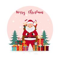 cute santa claus characters in different emotions. vector