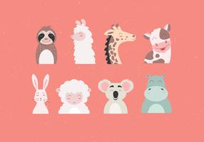 Animal Faces Set  vector
