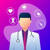 Medical Icons and Doctor With Stethoscope vector