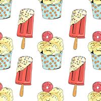 Seamless pattern with ice cream. vector