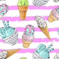 Seamless pattern with ice cream. 