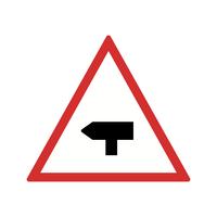 Vector Major Cross Road Road Sign Icon