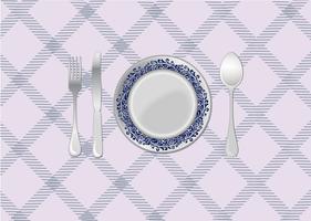 Dinner table place setting vector