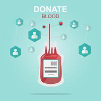 Diseño de donación de sangre, Salvar la Vida y Ser un Héroe. vector