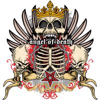 grunge skull coat of arms vector