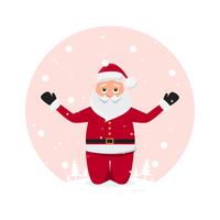 cute santa claus characters in different emotions. vector