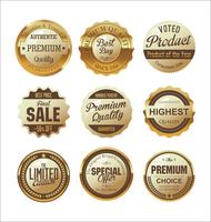 Luxury premium golden badges and labels vector