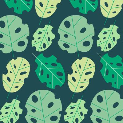 Vector Monstera Leaves Pattern