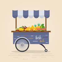 Farm shop. Local market. Selling fruit and vegetables. vector