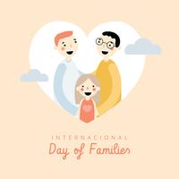 Familia LGBt con corazón para el día internacional de las familias vector