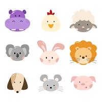 Caras de animales vector