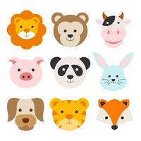 Caras de animales vector