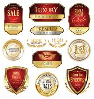 Luxury premium golden badges and labels vector