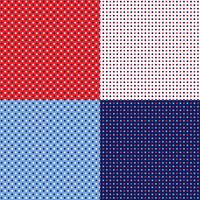 seamless red white blue polka dot patterns vector