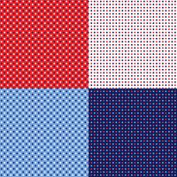 seamless red white blue polka dot patterns vector