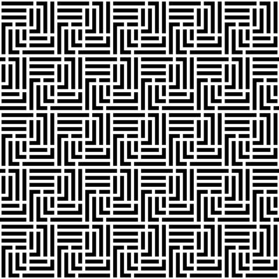 Monochrome Labyrinth Seamless Pattern 