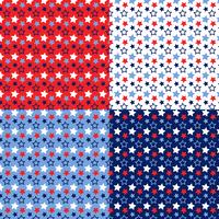 seamless red white blue stars patterns vector