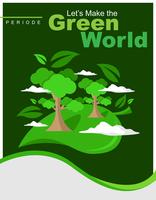 Think Green Poster Template vector