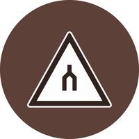 Vector Dual carriageway ends Road Sign Icon