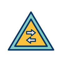 Vector Two-way traffic crosses one-way Road Sign Icon 