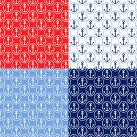 seamless anchor and rope patterns vector