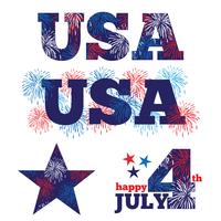 USA graphics with fireworks vector