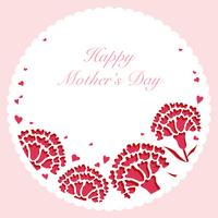 Round vector carnation frame with text space for Mother’s Day.