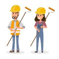 architect, foreman, engineering construction worker in different character vector