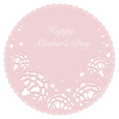 Round vector carnation frame with text space for Mother’s Day.