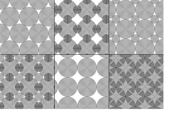 black and white concentric circles geometric patterns