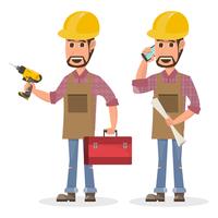 architect, foreman, engineering construction worker in different character vector