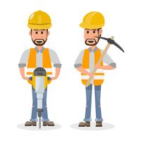 architect, foreman, engineering construction worker in different character vector