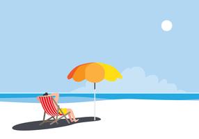 Person Sitting On Beach vector