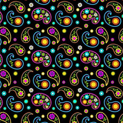 mod neon paisley pattern