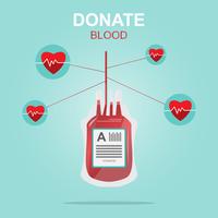 Diseño de donación de sangre, Salvar la Vida y Ser un Héroe. vector