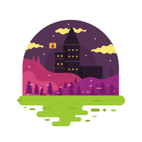 Wizard School Castle vector