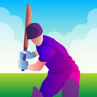 Batsman Playing Cricket. Championship Sports. vector