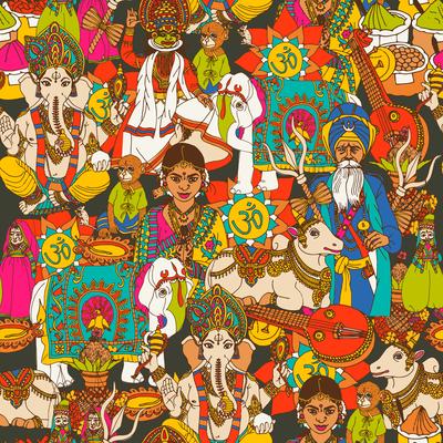 India seamless pattern