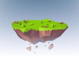 Flying Island Polygonal vector