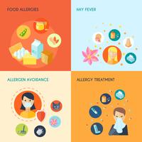 Allergy Flat Set vector