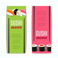 Banners de sushi verticales vector