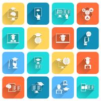 Online Education Icons Flat vector