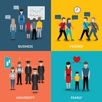 People social behavior patterns vector