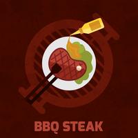 Bbq Steak Poster vector