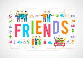 Friends Icons Flat vector